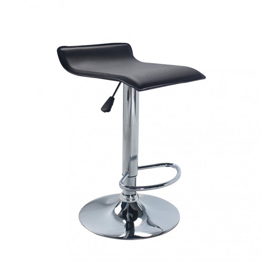 Set 2 sgabelli girevoli regolabili in ecopelle nera Design Moderno