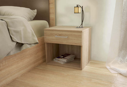 Comodino in Truciolare Bilaminato Quercia Chiaro 44,4x33x43,5 cm