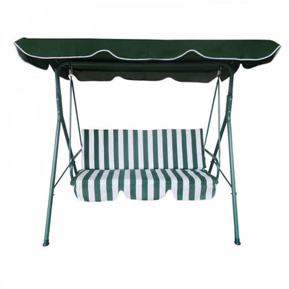 Dondolo Relax Verde 170x110x153 cm con Cuscino a Righe