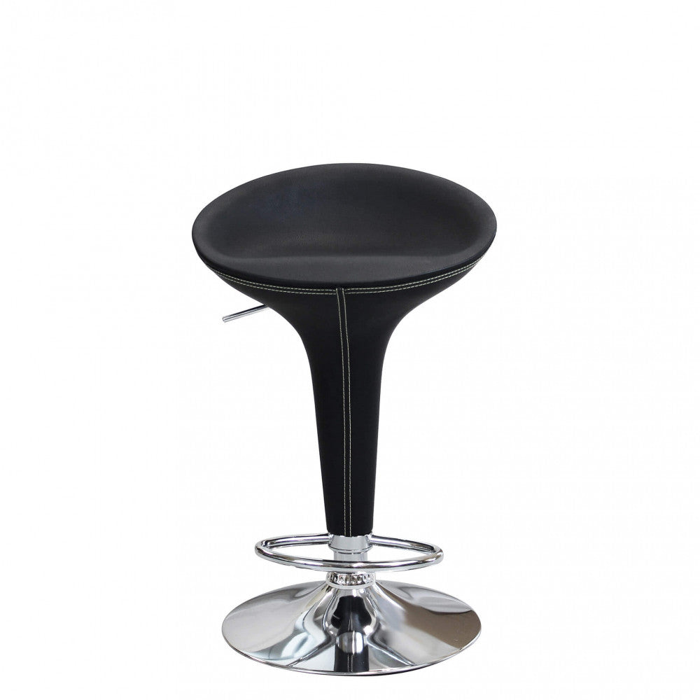 Sgabello Nero in Metallo e Plastica Regolabile 78 cm