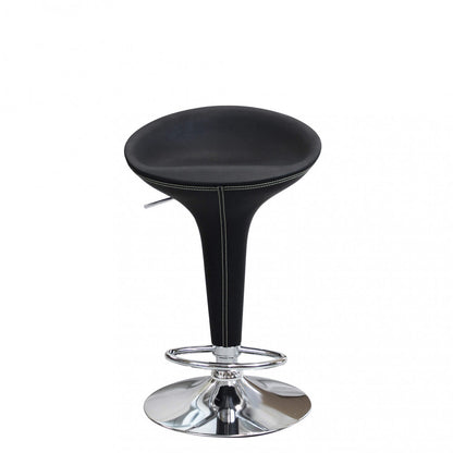 Sgabello Nero in Metallo e Plastica Regolabile 78 cm